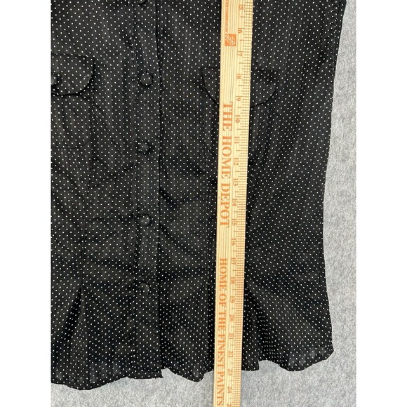 Rafaella Top Black Polka Dot Button Up Sleeveless Blouse Womens Size 14 Business - Picture 7 of 9